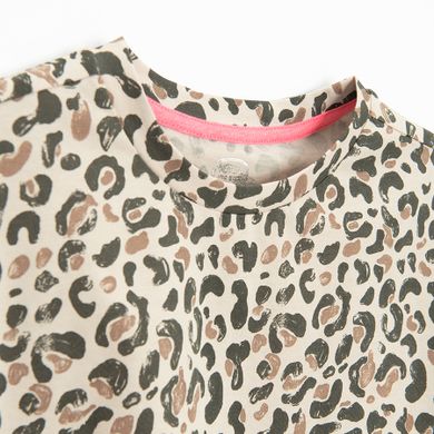 Cool Club, Tricou pentru fete, crop top, bej