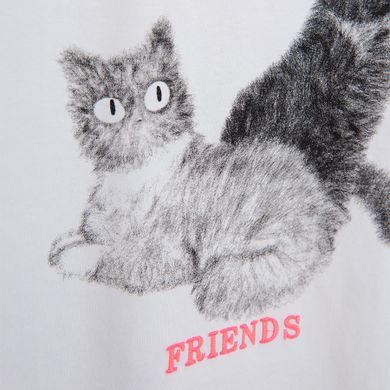 Cool Club, Tricou pentru fete, oversize, alb