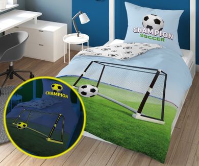 Football, set lenjerie de pat single, fluo, 140-200 cm