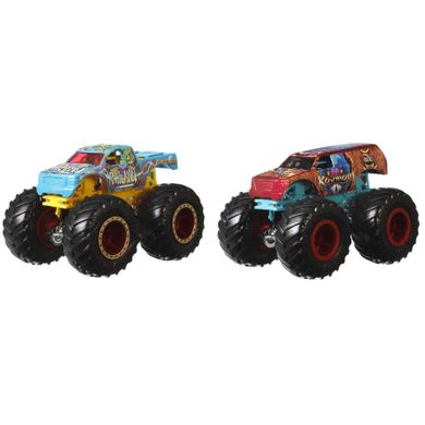 Hot Wheels, Monster Trucks, Demolition Doubles, Raijyu vs Koum, set cu 2 masinute