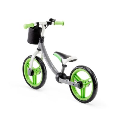 Kinderkraft, 2Way Next, bicicleta fara pedale cu accesorii, verde-gri