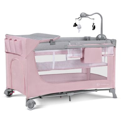 Kinderkraft, Leody, patut de calatorie cu accesorii, roz