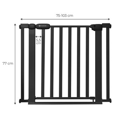 Kinderkraft, Lock & Go, poarta de siguranta, Black