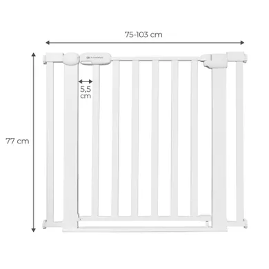 Kinderkraft, Lock & Go, poarta de siguranta, White