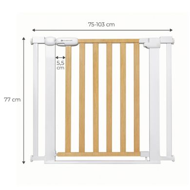 Kinderkraft, Lock & Go, poarta de siguranta, Wood