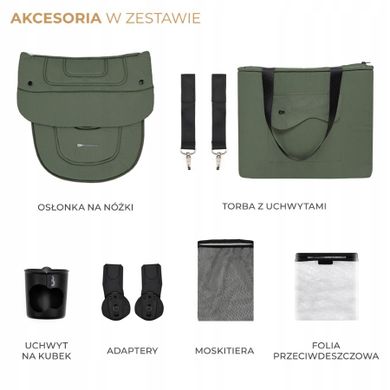 Kinderkraft, Yoxi, Mink Pro, carucior multifunctional 3 in 1, Mystic Green