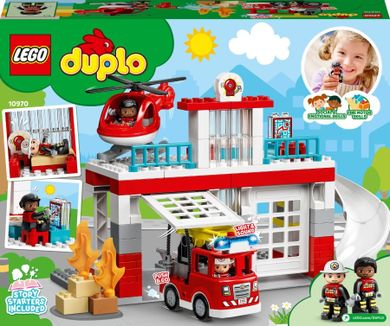 LEGO DUPLO, Remiza de pompieri si elicopter pentru salvare, 10970