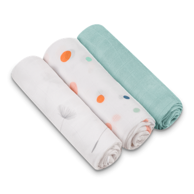 Lionelo, scutece textil din bambus, 70-70 cm, 3 buc., Dot