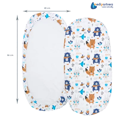 Medi Partners, Boho Animals, cearceaf cu elastic pentru carucior, bej