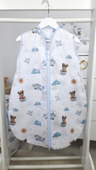 MimiNu, Avi, Ursuleti, sac de dormit subtire de vara, albastru, 74 cm