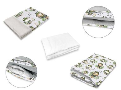 MimiNu, Detectiv Natural, patura cu umplutura, 2in1, cu fermoar, velvet, gri, 75-100 cm