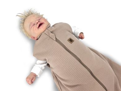 MimiNu, Soft, Teddy, sac de dormit subtire de vara, cu fermoar, mocha, TOG 0.5-1.0, 3-12 luni