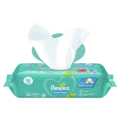Pampers Fresh Clean, servetele umede, 4 pachete de 80 servetele, 320 buc.
