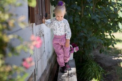 Pantaloni raiati pentru fete, roz, brand Pinokio