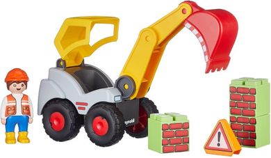 Playmobil, 1.2.3, Excavator cu brat mobil, 70125