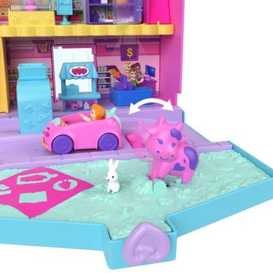 Polly Pocket, Pollyville, Fresh Market, set de joaca cu 2 papusi si accesorii