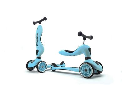 Scoot & Ride, Highwaykick 1, vehicul fara pedale si trotineta 2 in 1, Blueberry