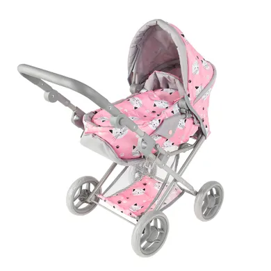 Smiki, carucior pentru papusi cu port-bebe, pisicute