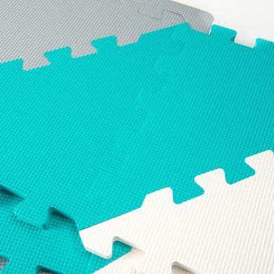 Smiki, covoras din spuma, puzzle, turcoaz, 96 elemente, 180-180 cm