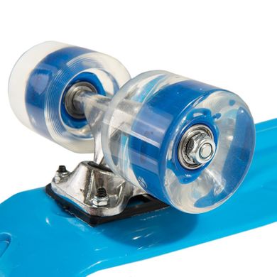 Smiki, placa skateboard tip fish cu roti LED, albastru