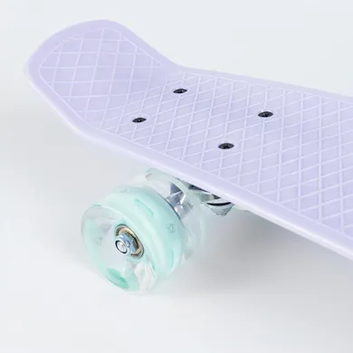 Smiki, placa skateboard tip fish cu roti LED, lila