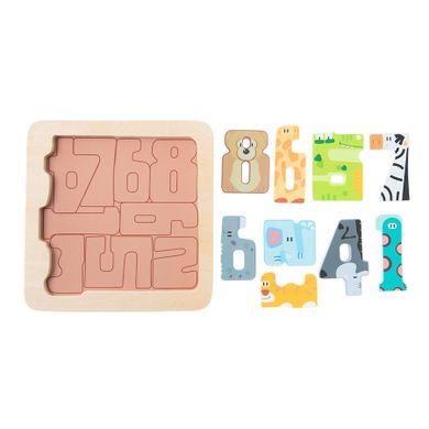 Smiki, puzzle din lemn, cifre, 9 elemente