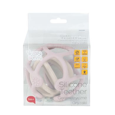 Smiki, Very Bunny, Mingiute de silicon, jucarie de dentitie pentru bebelusi, roz-bej