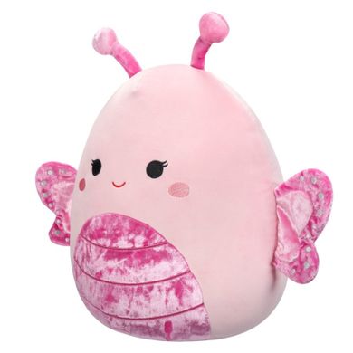 Squishmallows, Medium Plush, Mogo Light Pink Velvet Butterfly, Antennas and Wings, jucarie de ...