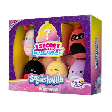 Squishville by Squishmallows, In The Clouds Squad, mini jucarii de plus, 6 buc.
