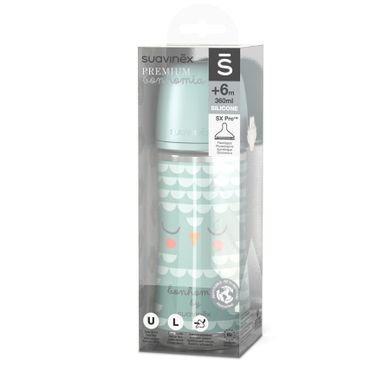 Suavinex, Bonhomia, SX Pro, biberon 360 ml, tetina fiziologica cu debit mare, Bufnita menta
