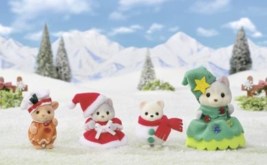 Sylvanian Families, Intalnirea prietenilor de sarbatori, set cu figurine, 5710