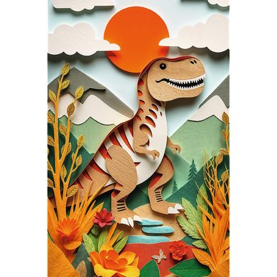 Trefl, 40 Years, Paper Art: Dinozaur, puzzle, 160 piese