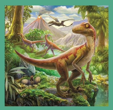 Trefl, Lumea extraordinara a dinozaurului, puzzle 3in1, 106 piese
