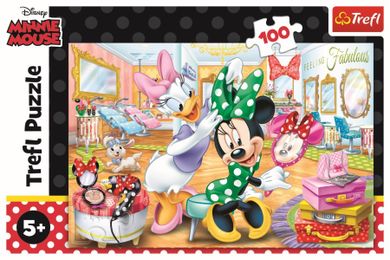 Trefl, Minnie Mouse, Minnie in saloane de frumusete, puzzle, 100 piese
