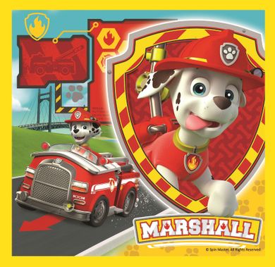 Trefl, Paw Patrol, Marshall, Rubble and Chase, puzzle 3in1, 106 piese