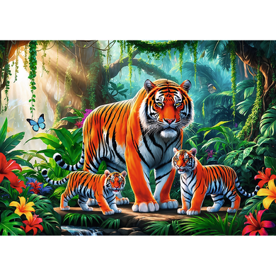 Trefl, Tiger family, puzzle, 200 piese