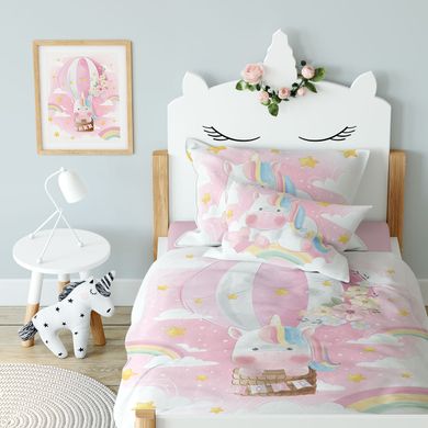 Unicorn, set lenjerie de pat single, 100-135 cm