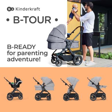 Kinderkraft, B-Tour, carucior pentru copii multifunctional 3in1, gri