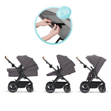 Kinderkraft, B-Tour, carucior pentru copii multifunctional 3in1, gri