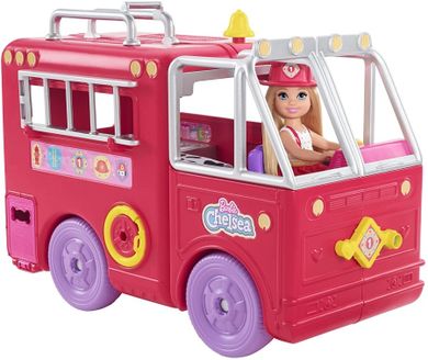 Barbie, Masina de pompieri, papusa Chelsea cu accesorii