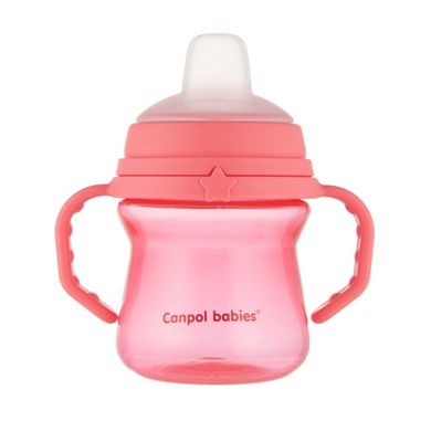 Canpol babies, FirstCup, canita anti-varsare cu duza din silicon, roz, 150 ml