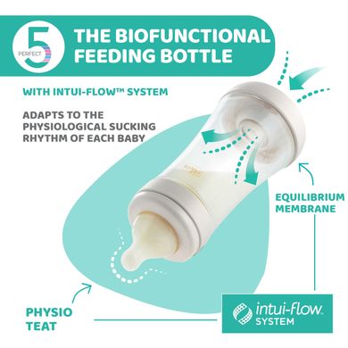 Chicco, Perfect5, biberon anti-colic, tetina din silicon, debit lent, roz, 0 luni+, 150 ml