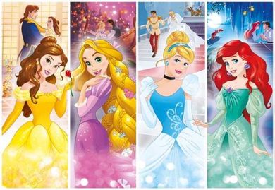 Clementoni, Progressive Super Color, Princess, puzzle 4in1, 360 piese