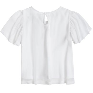 Cool Club, Bluza alba cu maneca scurta din sifon pentru fete