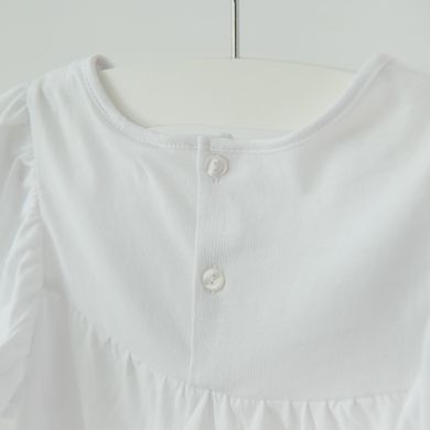 Cool Club, Bluza cu maneca scurta pentru fete, alb, broderie englezeasca