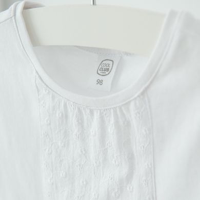 Cool Club, Bluza cu maneca scurta pentru fete, alb, imprimeu flori