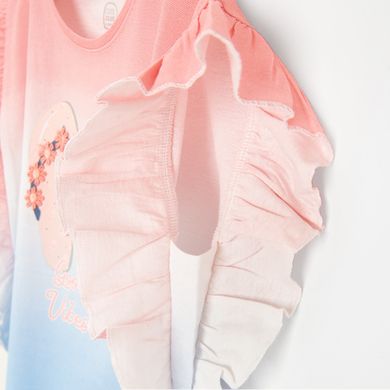 Cool Club, Bluza cu maneca scurta pentru fete, roz-albastru