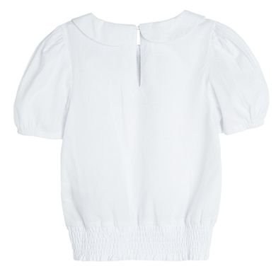 Cool Club, Bluza cu maneca scurta si guler pentru fete, alb