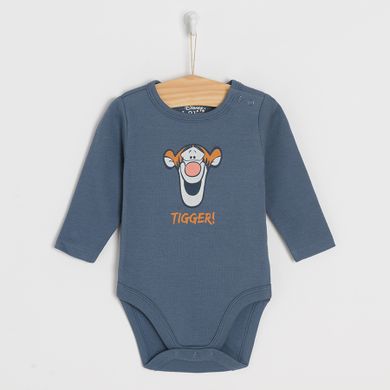 Cool Club, Body cu maneca lunga pentru baieti, albastru, bleumarin, imprimeu Winnie the Pooh, set, 3 buc.