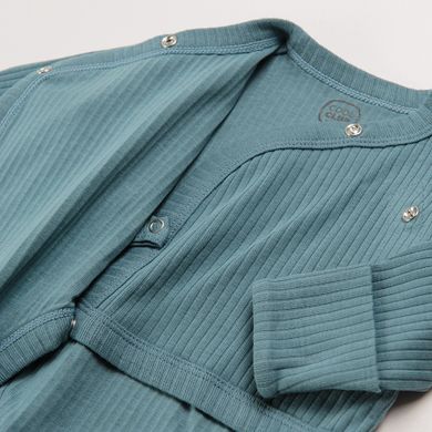 Cool Club, Body cu maneca lunga pentru bebelusi, din tricot striat, verde-albastru